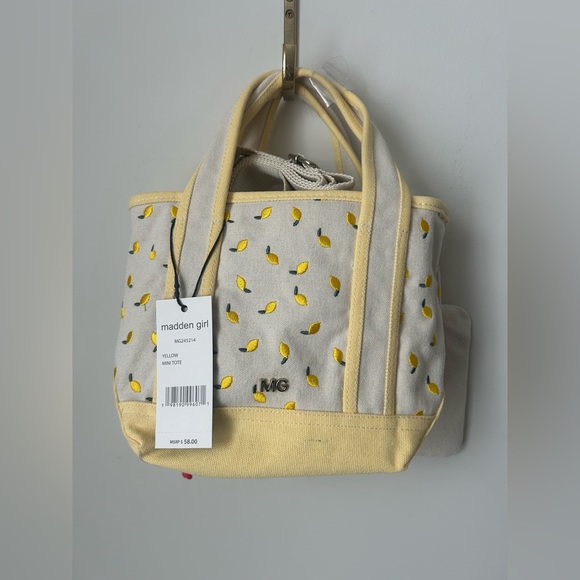Viral Lemon Steve Madden Girl Mini Canvas Embroidered Tote Bag - Picture 3 of 4